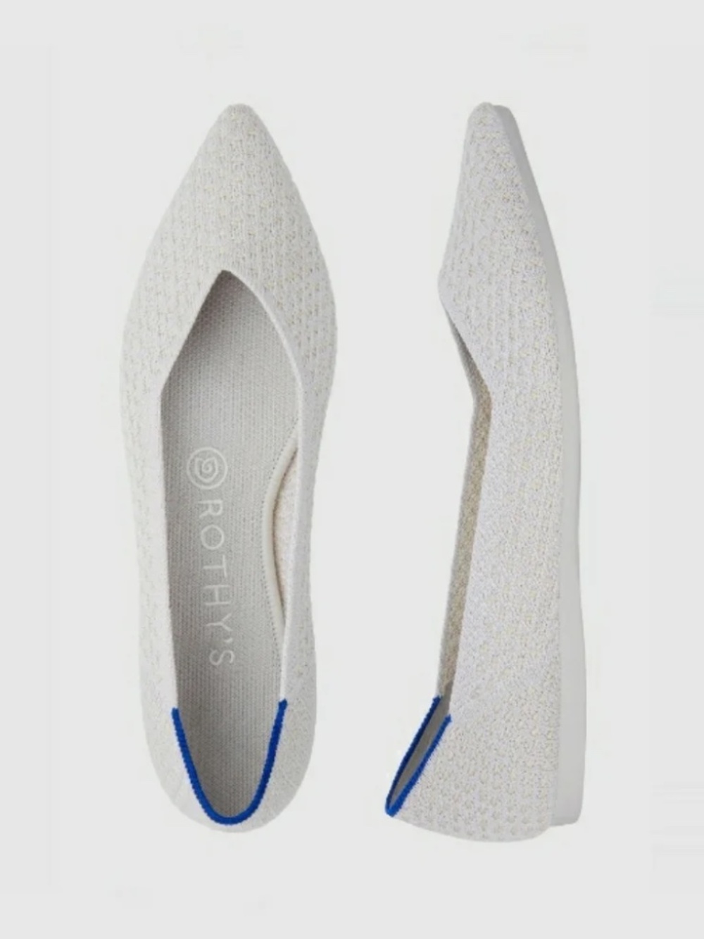 Rothy's The Point II flats honeycomb knit | Light Gray | 9.5